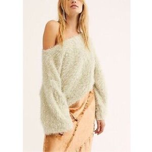 Free people FP ONE Delaney metallic tinsel sweater - M